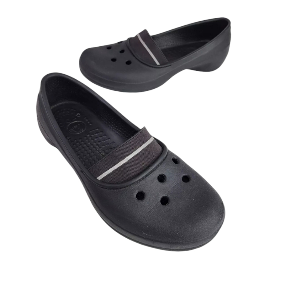 Crocs Juneau Slip On shoes  womens size 7 black rubber